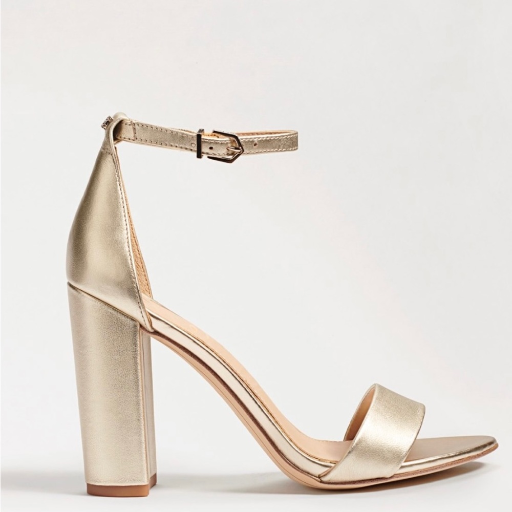 Sam Edelman, Yaro Block Heel Sandal, Gold Leather. Brand New, Never Worn! - Picture 3 of 8